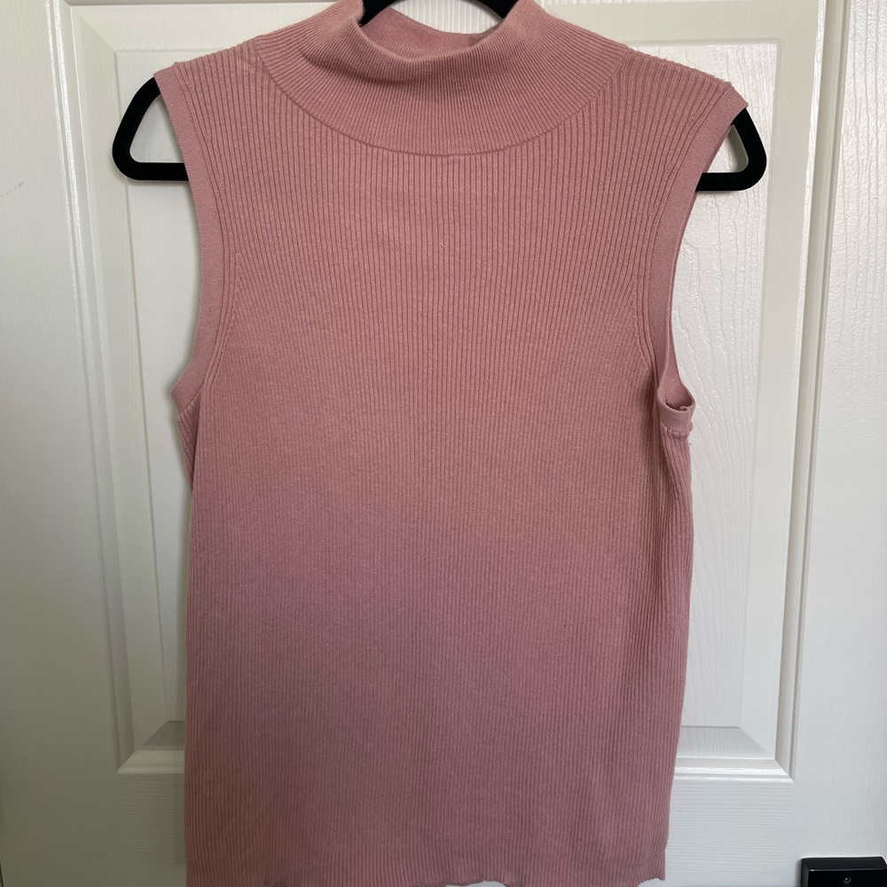 Halogen Pink Turtleneck Tank
